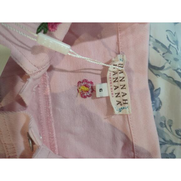 Hannah Banana Girls Pink Flower Embroidered Jean Jacket NWT - Picture 5 of 6